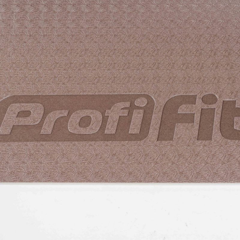 Коврик для йоги и фитнеса БАЗА (кофейный-бежевый) 5 мм PROFI-FIT