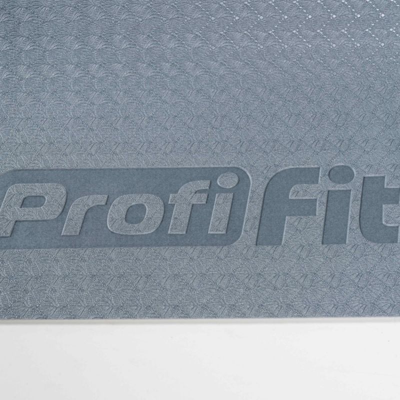 Коврик для йоги и фитнеса БАЗА (графитовый-серый) 5 мм PROFI-FIT