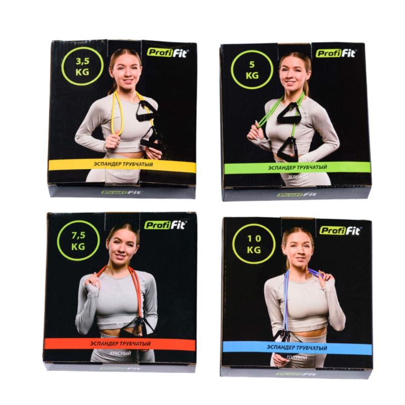 Эспандер трубчатый голубой, сопротивление 10 кг PROFI-FIT РАСПРОДАЖА