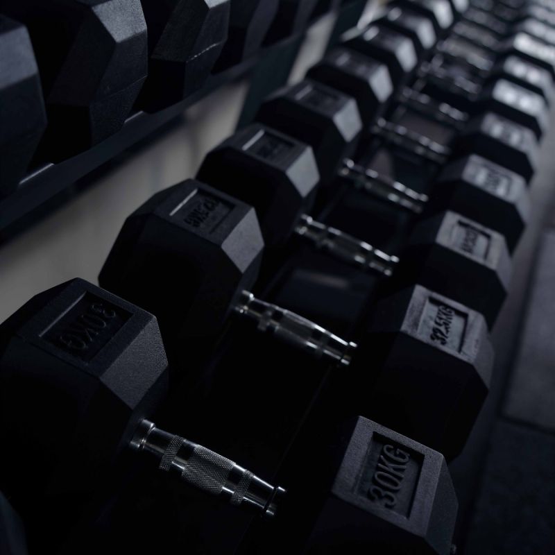 Гантель гексагональная обрезиненная PROFI-FIT 30 кг