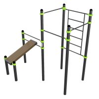 W330 Воркаут (наклонная скамья, 3 перекладины, шведская стенка) ZAVODSPORTA