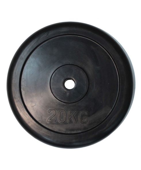 Диск обрезиненный классический, черный D26 мм PROFI-FIT 20 кг